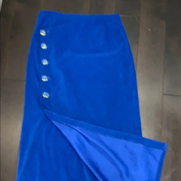 Vintage hand made skirt faux wrap - velvet like - Picture 15 of 16